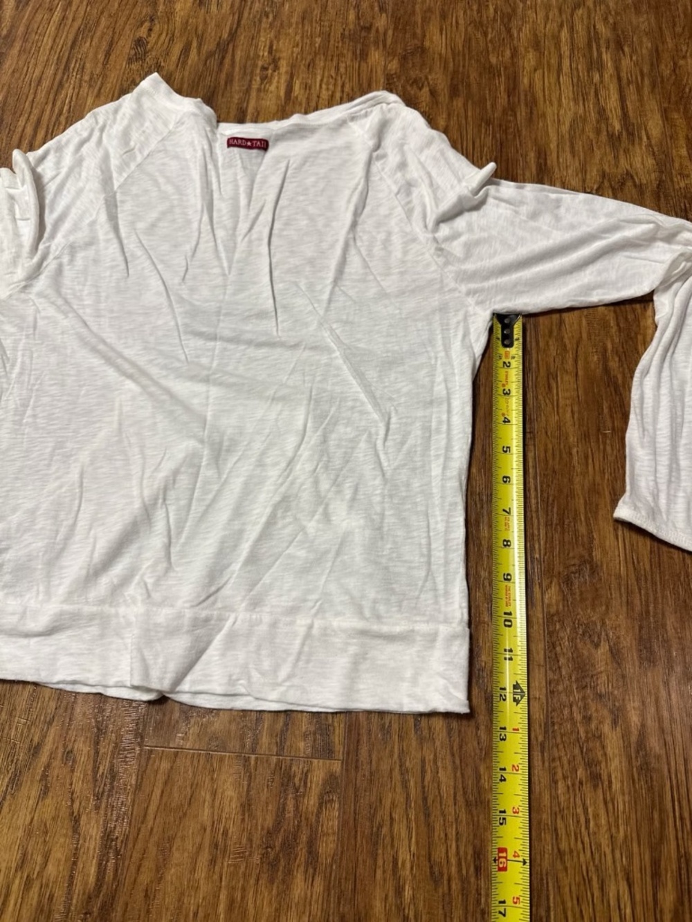 Hard Tail Long Sleeve Pullover Shirt with Kangaroo Pocket White Size Small - Picture 9 of 9